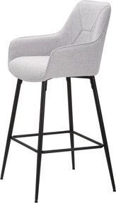 CONJUNTO DE 2 BANCOS DE BAR 55X55X109 CM CINZENTO E PRETO