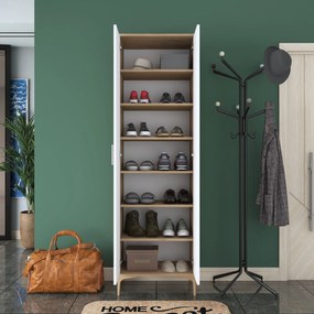 Hall Stand EA116 – Walnut White – 60x198,6x37,5 cm