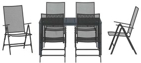 Conjunto de Jantar para Jardim 7 pcs Antracite Tamanho padrão