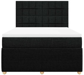 Cama com molas/colchão 140x200 cm tecido preto