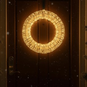 Luz pendente de Natal Coroa de flores Prateado 45cm incl. LED IP44 - Nawa