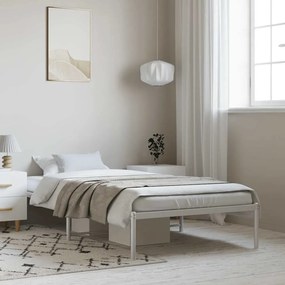 Estrutura de cama 100x190 cm metal branco
