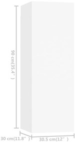 4 pcs conjunto de móveis de TV contraplacado branco