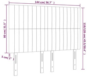 Cabeceira de cama 4 pcs veludo 72x5x78/88 cm cinzento-escuro