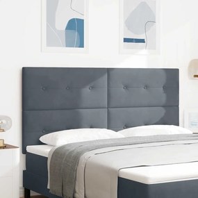Cabeceira vidaXL Botonê Cinza Escuro 180 cm Veludo