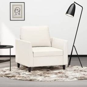 vidaXL Poltrona 60 cm couro artificial creme