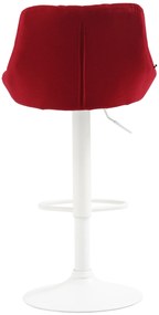 Banco de bar Lazio em tecido e com estrutura branca 46 x 83-104 x 49 cm Vermelho