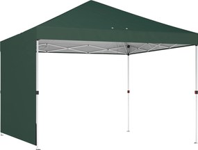 Tenda Dobrável 3x3 m Pop-up com Parede Lateral Proteção UPF50+ Empurre Central Altura Ajustável Verde