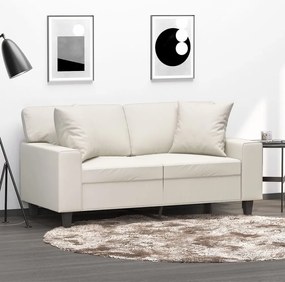 vidaXL Almofadas decorativas 2 pcs 40x40 cm couro artificial cor creme