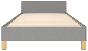 Estrutura de cama sem colchão 90x190 cm tecido cinzento-claro