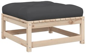 7 pcs conjunto sofás de jardim com almofadões pinho maciço