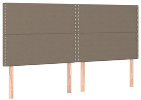 Cama sem colchão 160x200 cm tecido castanho-acinzentado