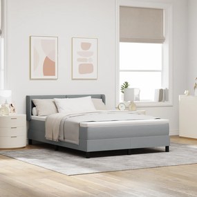 Cama Box Spring vidaXL com Colchão Cinza Claro 160x200 cm Tecido