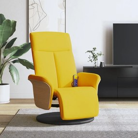 Cadeira de massagens reclinável c/ apoio de pés tecido amarelo