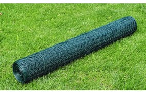 Cerca de arame galinheiro c/ revestimento em PVC 25x0,75m verde
