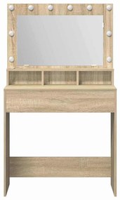 Mesa de Maquiagem vidaXL com Luzes LED em Carvalho Sonoma 79x41x135 cm