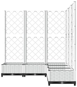 Vaso/floreira jardim c/ treliça 120x120x121,5 cm PP branco