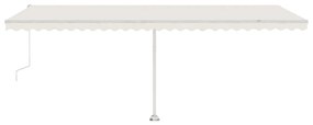 Toldo automático com LED e sensor de vento 600x300 cm cor creme