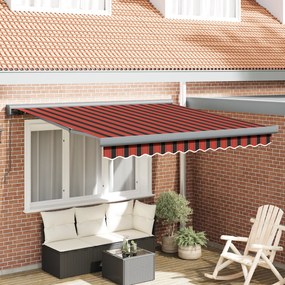 vidaXL Toldo Retrátil Manual Laranja e Marrom 350x250 cm