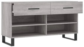Banco sapateira 102x35x55 cm derivados madeira cinzento sonoma