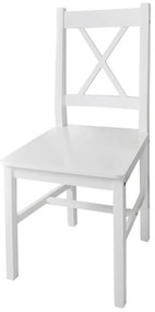 Cadeiras de jantar 4 pcs madeira de pinho branco