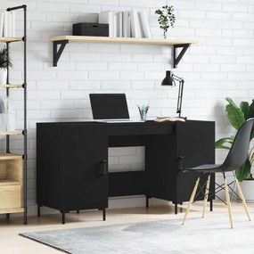 vidaXL Secretária 140x50x75 cm derivados de madeira preto