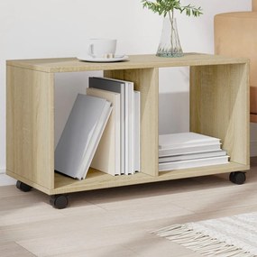 vidaXL Móvel com rodas 72x33x42,5 cm deriv. de madeira carvalho sonoma
