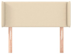 Cabeceira de cama c/ abas tecido 93x16x78/88 cm creme
