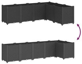 Vaso/floreira 160x120x53 cm PP preto