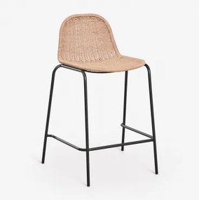 Pack De 2 Bancos Altos De Jardim Empilháveis Em Rattan Sintético Reiven Preto & ↑65 Cm - Sklum