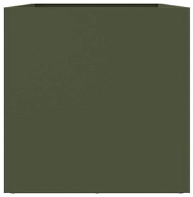 Vaso/floreira 62x30x29 cm aço verde azeitona