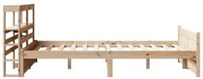 Estrutura de cama c/ cabeceira 150x200 cm pinho maciço