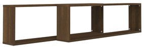Prateleiras cubo 2 pcs derivados de madeira carvalho castanho