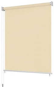 vidaXL Estore de rolo para exterior 220x140 cm creme