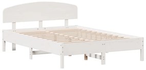 Cama sem colchão 120x200 cm madeira de pinho maciça branco
