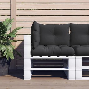 Almofadões para sofás de paletes 3 pcs tecido preto