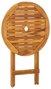 Conjunto bistro para jardim dobrável 3 pcs madeira de acácia