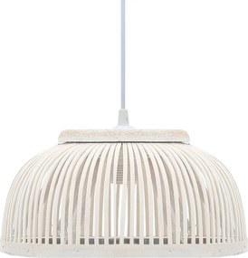 vidaXL Candeeiro suspenso semicircular 40 W 34x14,5 cm E27 bambu