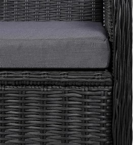 5 pcs conjunto de jantar para jardim preto