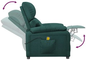 Poltrona de massagens tecido verde-escuro
