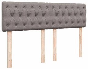 Cama Otomana com Colchão &amp; LEDs Taupe 140x200 cm Tecido