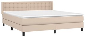 Cama com molas/colchão 180x200 cm couro artificial cappuccino