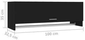 Roupeiro 100x32,5x35 cm derivados de madeira preto