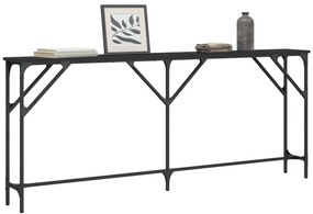 Mesa consola 180x23x75 cm derivados de madeira preto