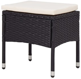 5 pcs conjunto jantar p/ exterior vime PE e vidro preto