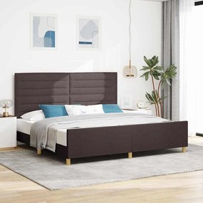 Cama vidaXL Marrom Escuro 200x200 cm Tecido