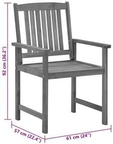 Cadeiras de jardim com almofadões 4 pcs acácia maciça cinza