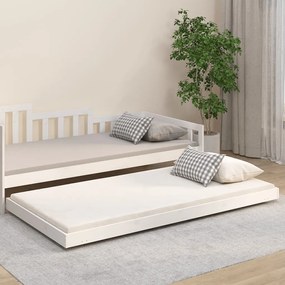 Estrutura de cama 80x200 cm madeira de pinho maciça branco