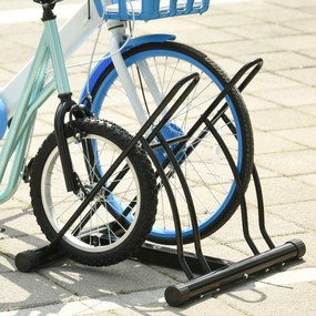 Suporte de estacionamento cruzado para 2 bicicletas Estável Fácil de montar Portátil  60x54x57cm Preto