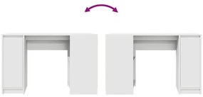 Secretária 120x42x76 cm derivados de madeira branco